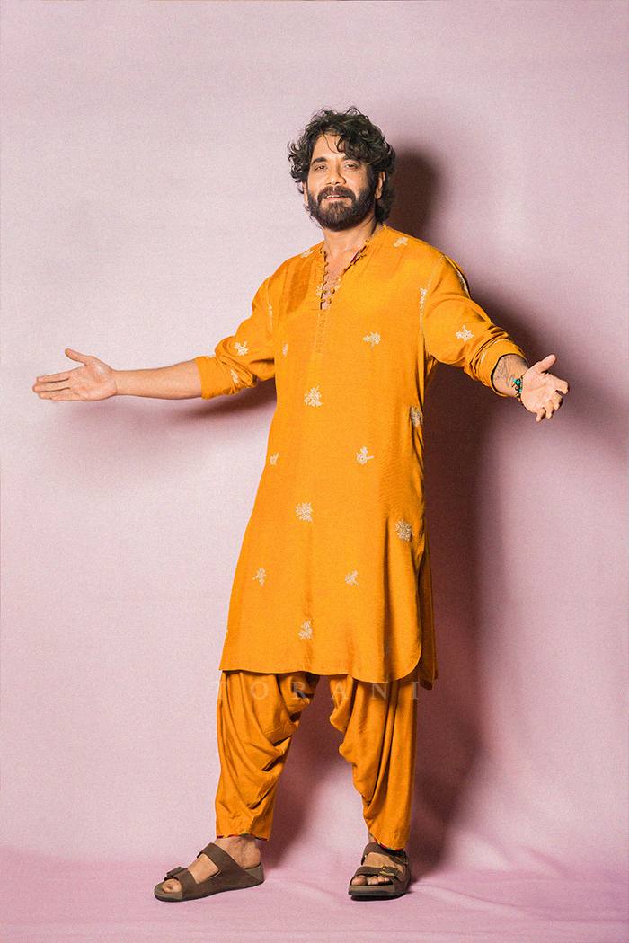 NAGARJUNA RAO IN NARANGI AFSAL KURTA WITH PAJAMA SET FOR MEN
