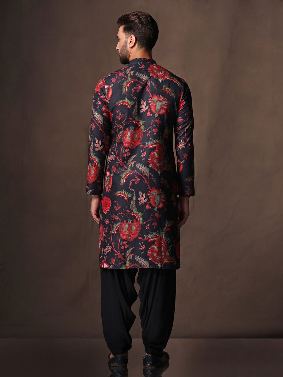 FLORAL PRINTED KURTA WITH PAJAMA SET FOR MEN