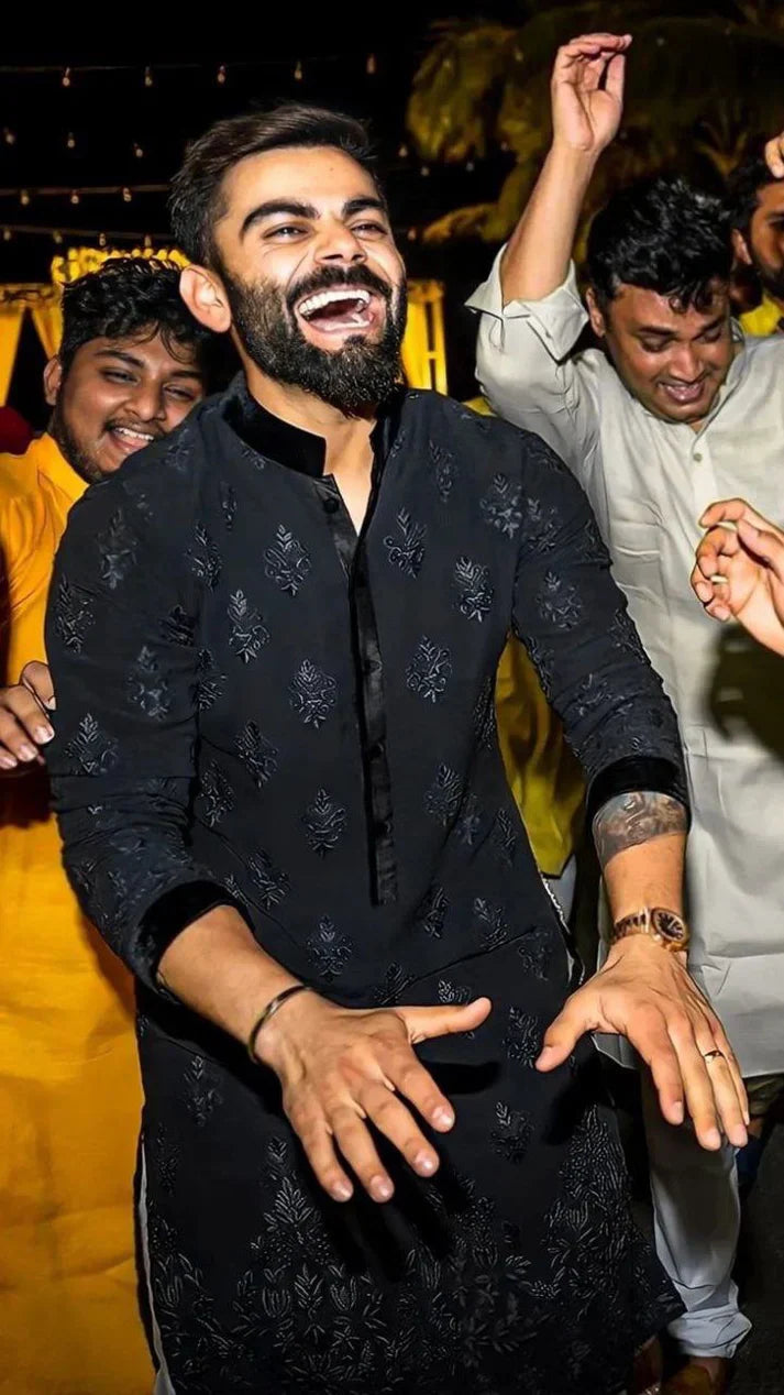 VK Embroidered Men's Kurta with Pajama