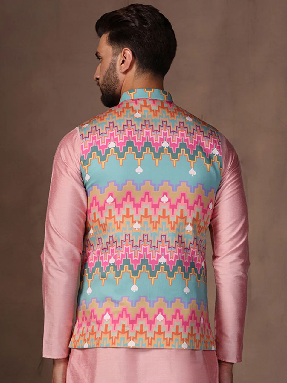 MEN'S MULTI COLOR REGULAR FIT FLORAL PRINT KURTA PANTS WITH NEHRU JACKET